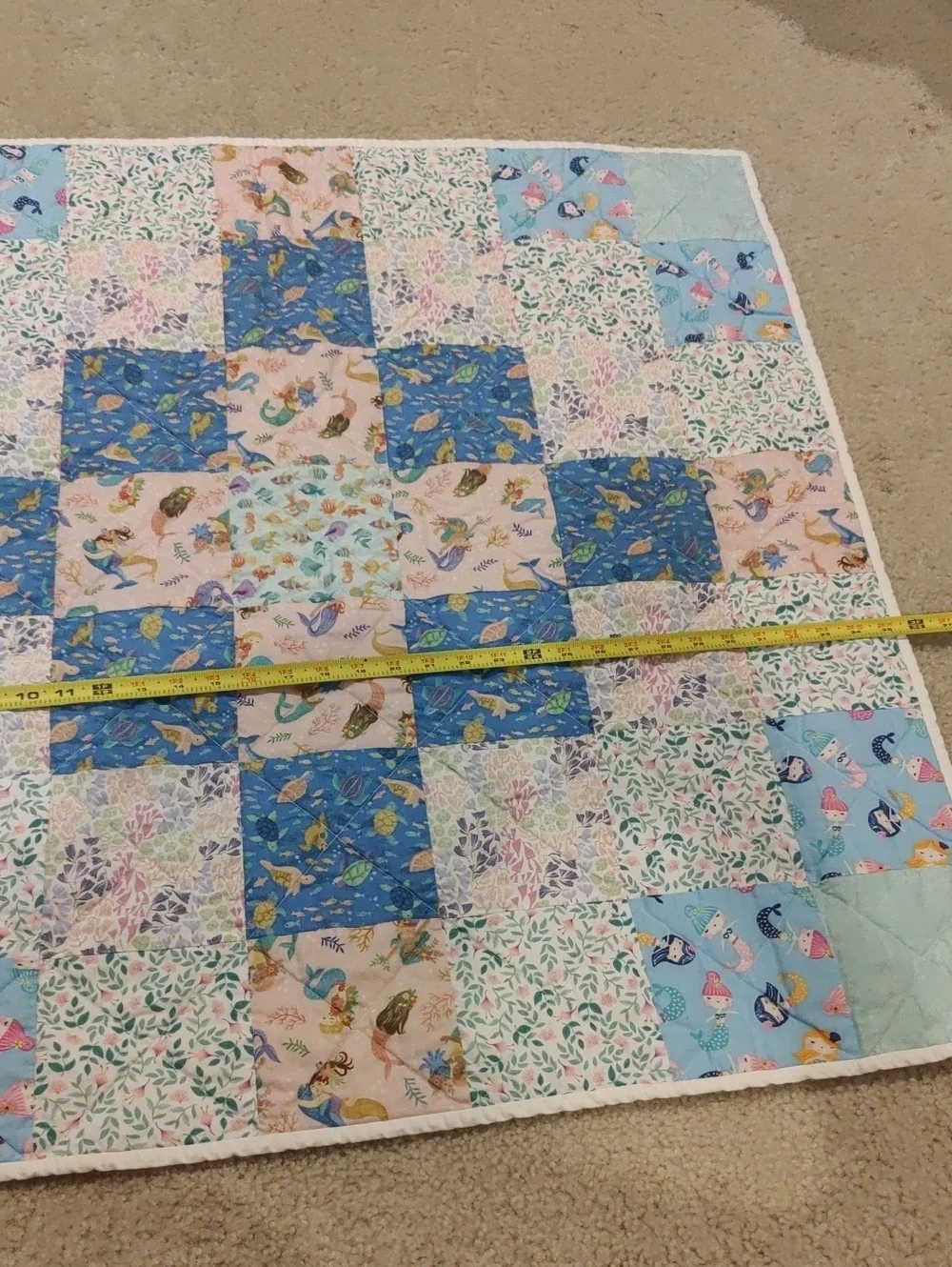 Handmade Patchwork Baby Girl's Quilt Square Y2K Cottagecore Retro Inspired Core